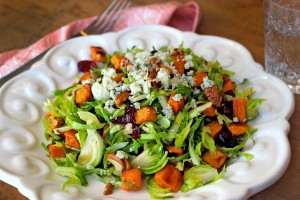 Shaved Brussel Sprout & Sweet Potato Salad